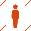 Man in a square box