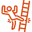 Stick man falling off a ladder