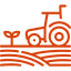 Tractor plowing field